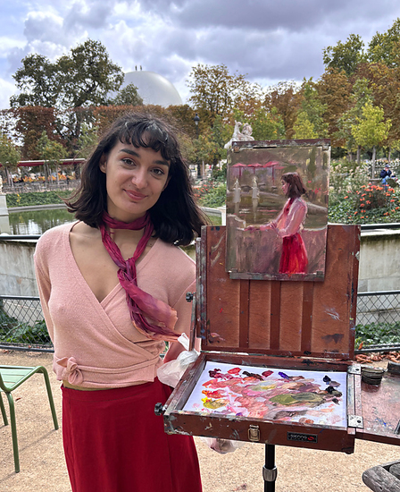 Live figure painting session, Paris